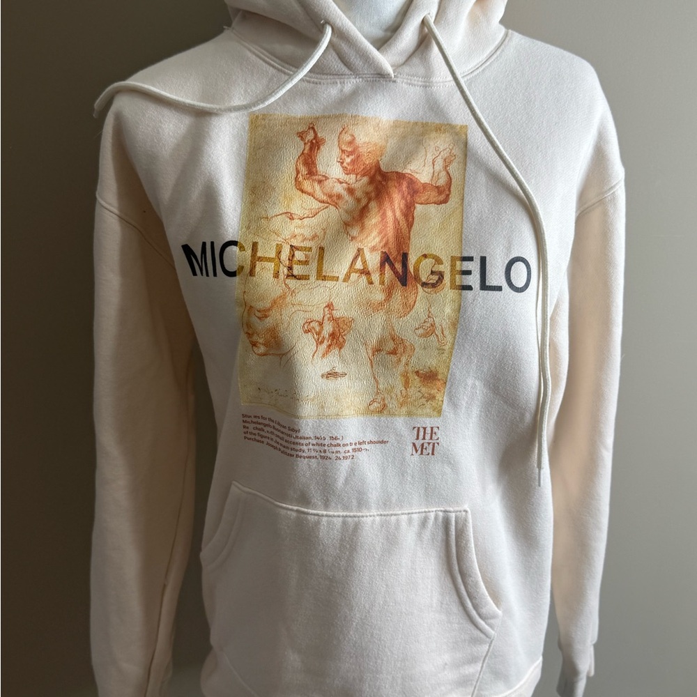 The Met Michelangelo Graphic Cream Hoodie small